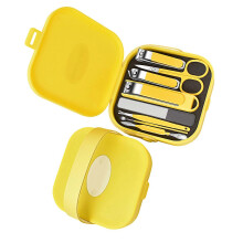 Professionelles Nagelpflegeset, 8-teilig, ergonomisch, aus Kohlenstoffstahl, Zitrone