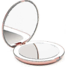 Rose Gold Fancii Portable LED Makeup Mirror, 1x/10x Magnification, 5-Inch, Illuminated