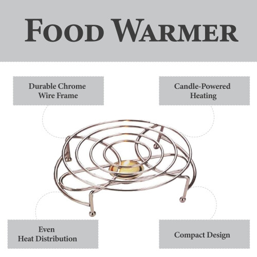 Apollo Chrome Wire Single Round Food Warmer 2