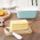 Ceramic Butter Dish with Lid & Knife for Home Kitchen Decor - White (1 Pc) 3