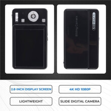 M15 4K Slide Digital Camera 2.8Inch IPS Screen Autofocus Vlogging Camera 16X Zoom Video Photography Camera 32GB