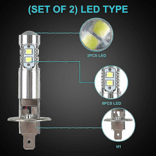 LED headlight bulbs H1 6000K for car fog light replacement 2-pack 2