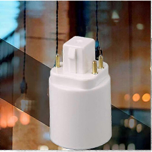 4-Pin Lamp Adapter Socket Converter - White Bulb Holder for Home Lighting (1pc) 1