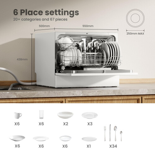 COMFEE 2026 New Upgraded Table Top Dishwasher with 6 Place Settings Mini Co 1