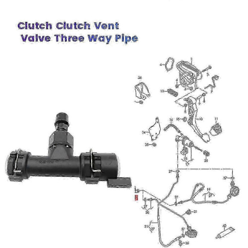 Car clutch vent valve for A3 TT - Three way pipe 1J0721468E 1