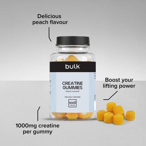 Bulk Creatine Gummies, 3000mg Pure Creatine Monohydrate per Serving, 1