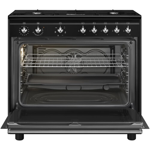 Smeg Concert 90cm Dual Fuel Range Cooker - Black 1