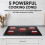 Loops 77cm 8200W 5 Zone Ceramic Burner Electric Hob - Black Glass Touch Control Flush 3