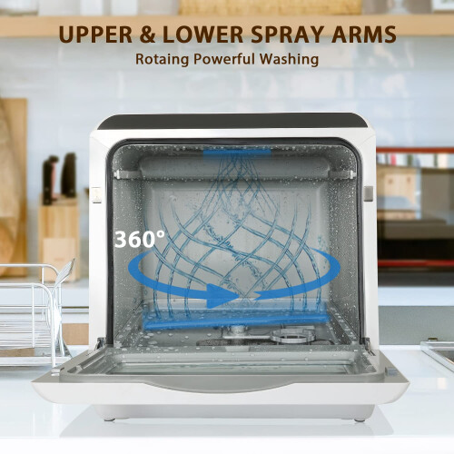 eklipt Table Top Dishwasher Mini Countertop Dishwasher with 6 Programs Buil 1