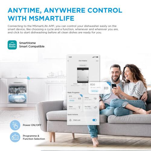 Midea Fully Integrated Dishwasher with 14 Place Settings WiFi Connected 60