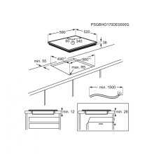 Electric Ceramic hob with 4 Heating Fields EHF6343FOK