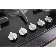 Hotpoint 75cm 5 Burner Gas on Glass Gas Hob with Vertical Flame Black