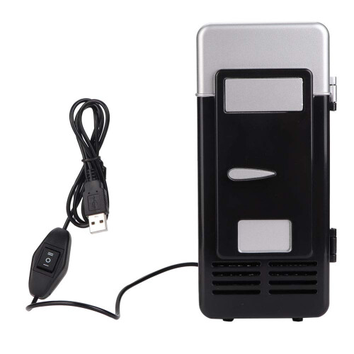 USB Compact Refrigerator, Small Refrigerator, Car Travel for Office Camping (Black) 1