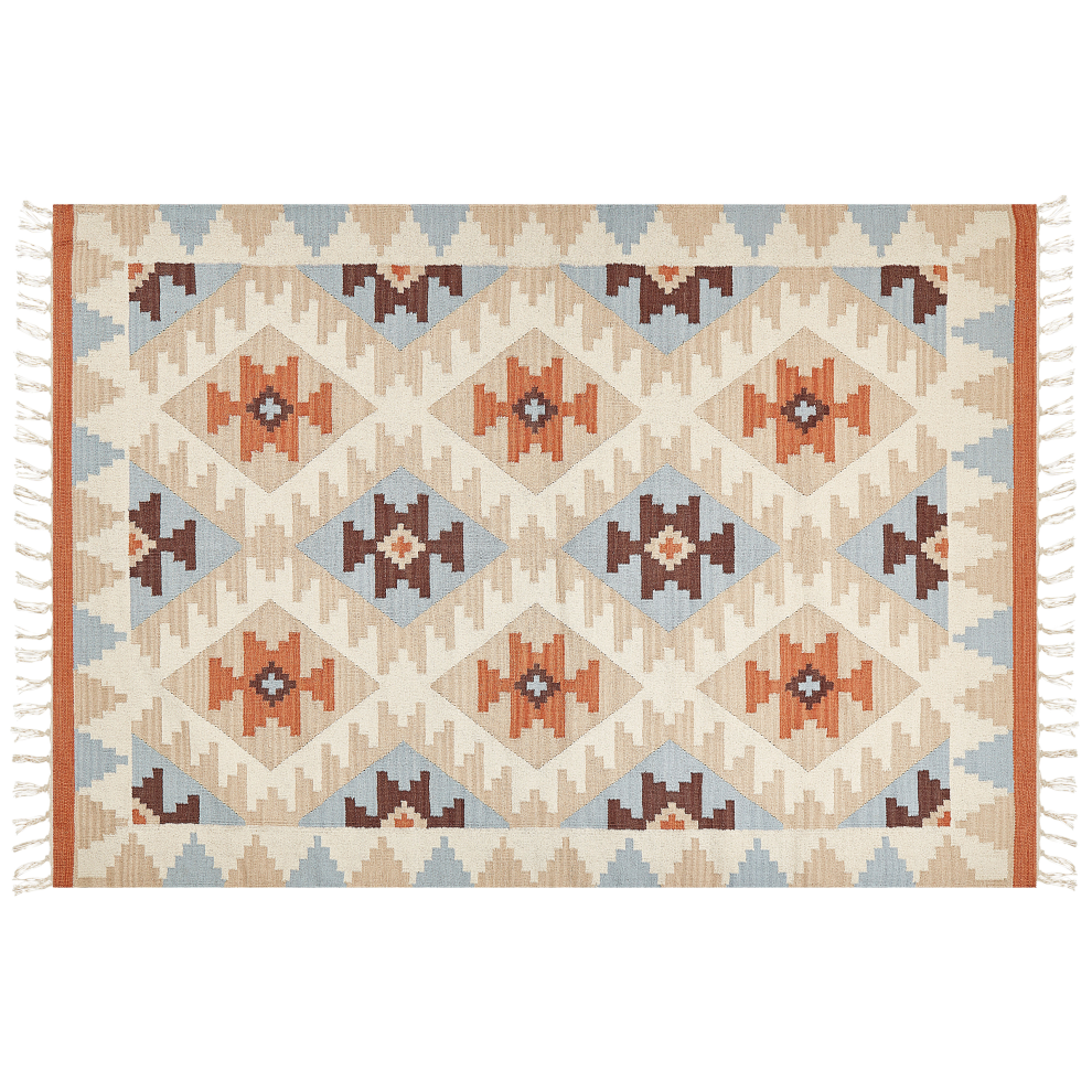 Beliani Rug Dilijan Multicolour 160 X 230 Cm Cotton Kilim