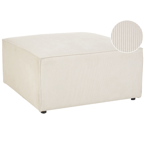 Beliani Ottoman LEMVIG Corduroy Light Beige