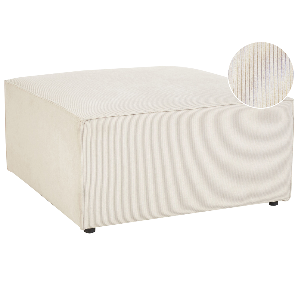 Beliani Ottoman Lemvig Corduroy Light Beige