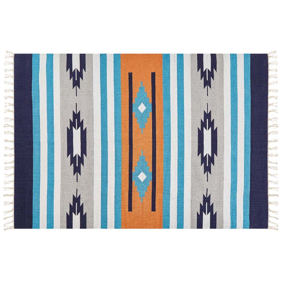 Beliani Rug Noratus Multicolour 200 X 300 Cm Cotton Kilim