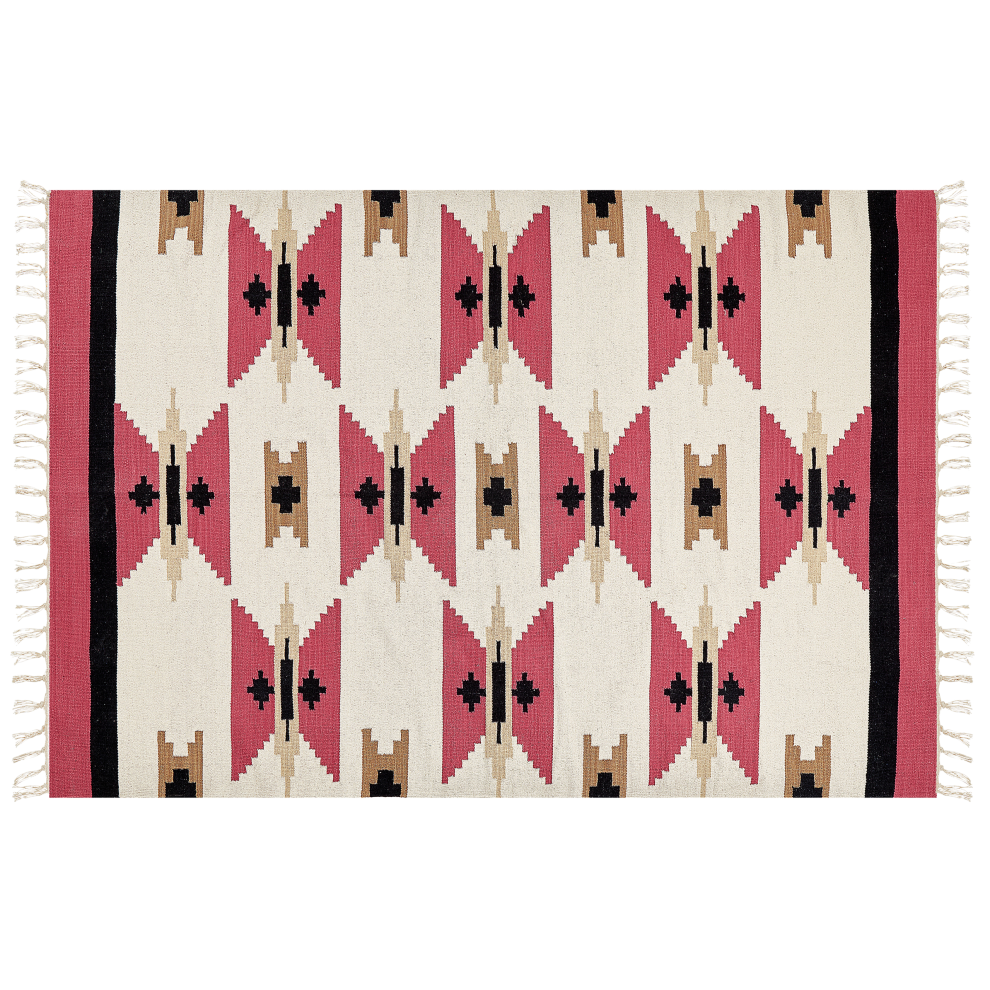 Beliani Rug Garni Multicolour 160 X 230 Cm Cotton Kilim