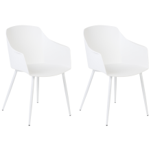 Set of 2 Dining Chairs FONDA White