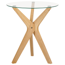 Side Table VALLEY Tempered Glass Light Brown