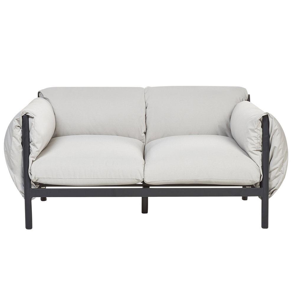 Beliani Garden Sofa 2 Seater Esperia Metal Grey