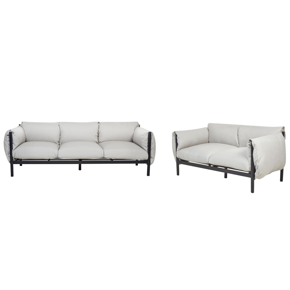 Beliani Garden Sofa Set 5 Seater Esperia Grey Metal