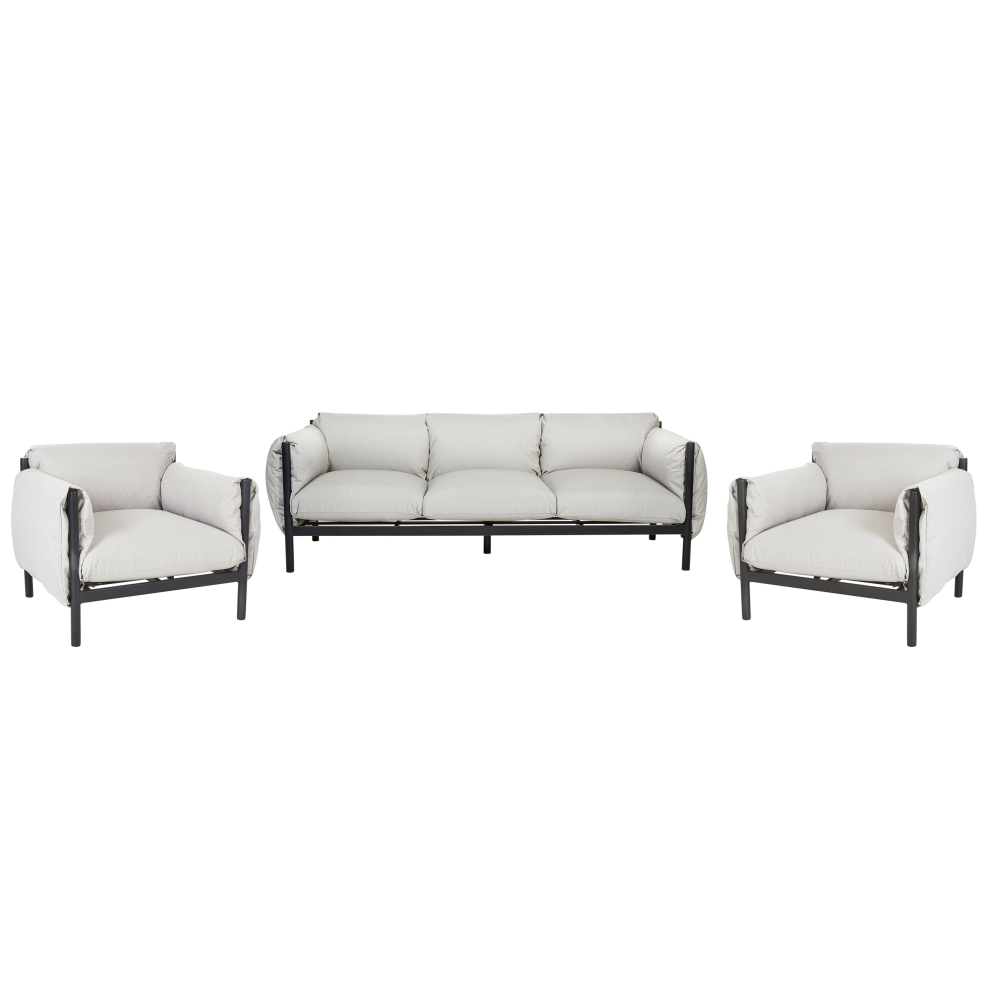 Beliani Garden Sofa Set 5 Seater Esperia Grey Metal