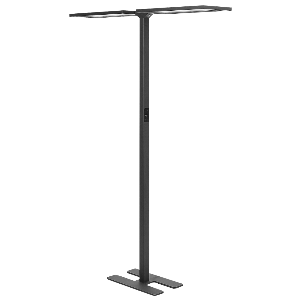 Beliani Led Floor Lamp Sculptor With Motion Sensor Metal Black