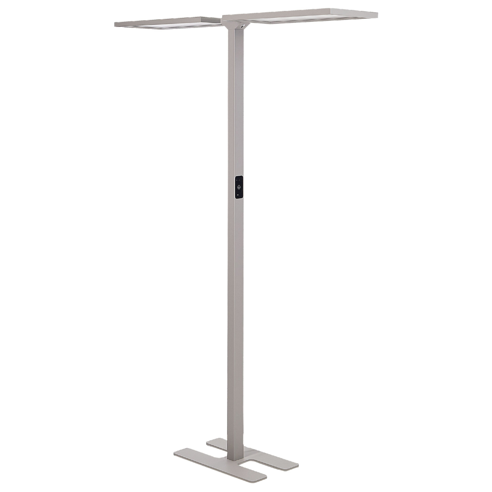 Beliani Led Floor Lamp Sculptor With Motion Sensor Metal Silver