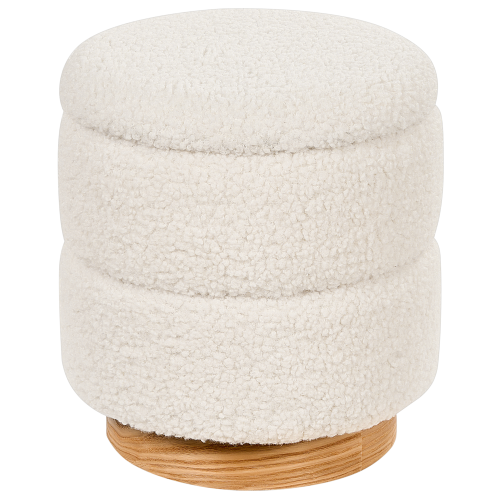 Beliani Storage Pouffe OGDEN Boucle White