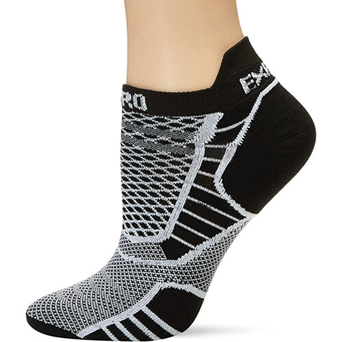 Thorlo Experia ProLite No-Show Tab Socks, Black/White 1