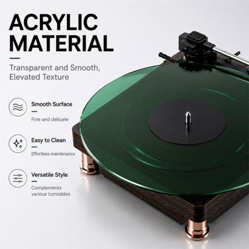 Acrylic Turntable Platter Mat Slip Mat Record Pad LP Vinyl Record Replacement Accessories White