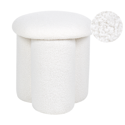 Beliani Pouffe CARRINGTON Boucle Off-White