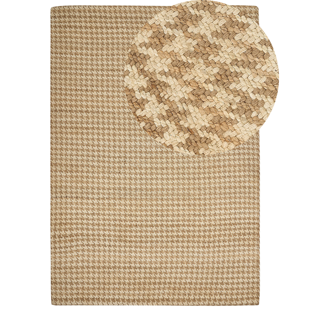 Photos - Area Rug Beliani Rug ARAPTEPE Beige 160 x 230 cm Jute Cream 