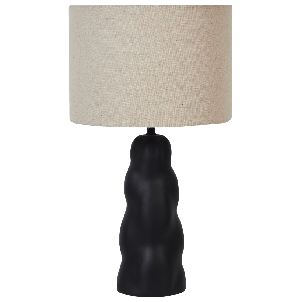 Beliani Table Lamp Vilar Ceramic Black