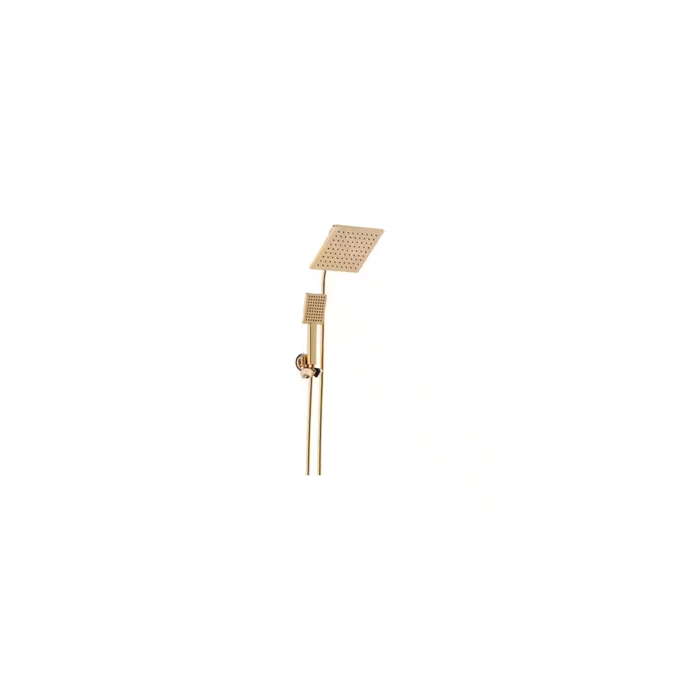 Glacier Bay Modern 1-Spray 7.9 In. Dual Tub Wall Mount Fixed And Handheld Shower Heads 1.8 Gpm In Matte Gold 747943060189