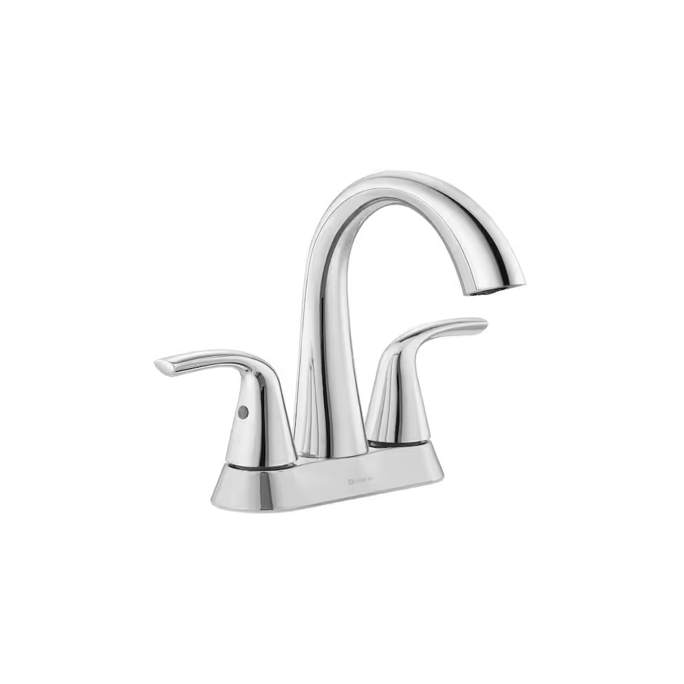 Glacier Bay Irena 4 In. Center Set Double-Handle High-Arc Bathroom Faucet In Polished Chrome 6925699954424