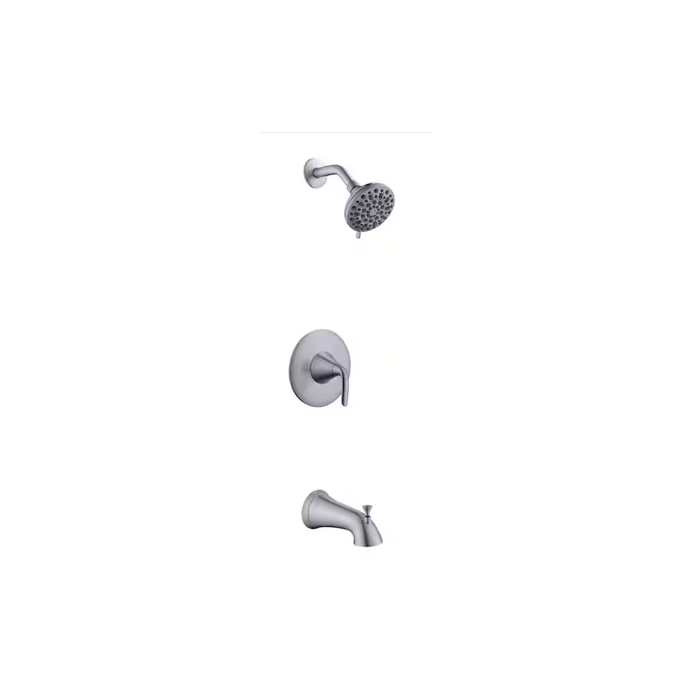 Glacier Bay Irena Single-Handle 6-Spray Tub And Shower Faucet In Brushed Nickel (Valve Included) 8936084970880