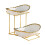 1set Double Layered Ceramic Fruit Bowl, Kitchen Countertop with Metal Frame, Ceramic Fruit Basket Holder 1