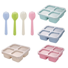 4 Pack Snack Containers Bento Box Adult Lunch Box,Meal Prep Container, Reusable Food Storage Lunch Containers