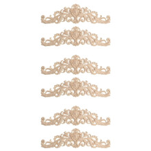 6Pcs  Wood Cabinet Furniture Carving Corner Wood Ornament Wood Ornaments Handmade