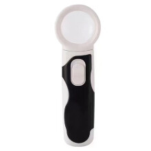 Handheld 10x Reading Magnifying Glass with Two LED Lights High Definition Acrylic Optical Lenses Magnifier for Repairing