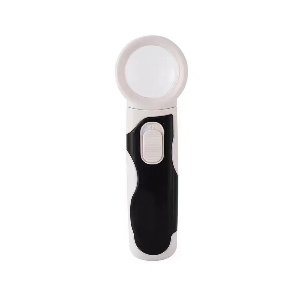 Handheld 10X Reading Magnifying Glass With Two Led Lights High Definition Acrylic Optical Lenses Magnifier For Repairing 4713941659744