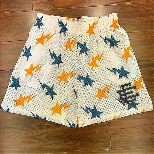 (white orange WJX, M) Eric Emanuel EE Basic Shorts - Men's Gym Workout Shorts