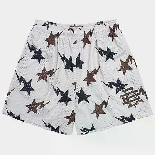 (White and coffee WJX, M) Eric Emanuel EE Basic Shorts - Men's Gym Workout Shorts