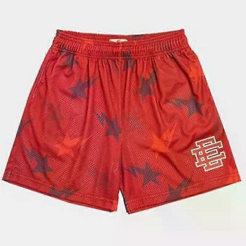 (Red WJX, L) Eric Emanuel EE Basic Shorts - Men's Gym Workout Shorts