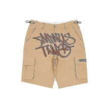 (M, Khaki) Minus-Two Hip-Hop Tide Retro Men Pants Street Summer Casual Shorts Printing Tightly Shorts