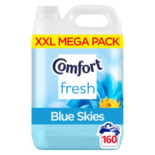 Comfort Fresh Blue Skies Fabric Conditioner Softener with Motion-Activated Fragrance Technology 100 Days of Freshness 160 washes (4.8 L)