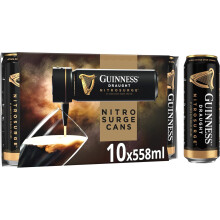 Guinness Draught Nitrosurge | 4.1% vol | 10x558ml Beer Cans | Perfect Pub Pour a