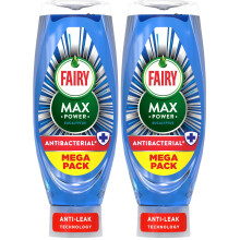 Fairy Max Power Washing Up Liquid Antibacterial 730ml, Easy &